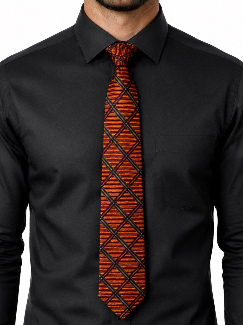 Robert Talbott Best of Class Nordstrom Silk Geometric Tie Orange Purple USA